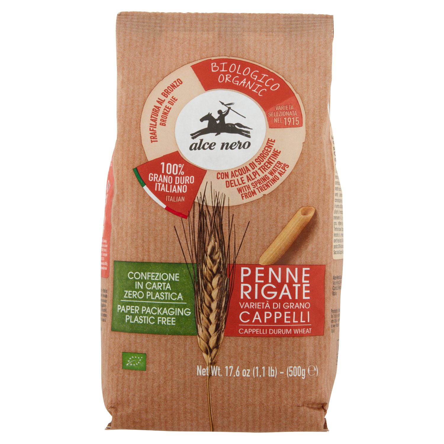 ALCENERO PENNE RIGATE SENATORE CAPPELLI 500g (12 in a box)