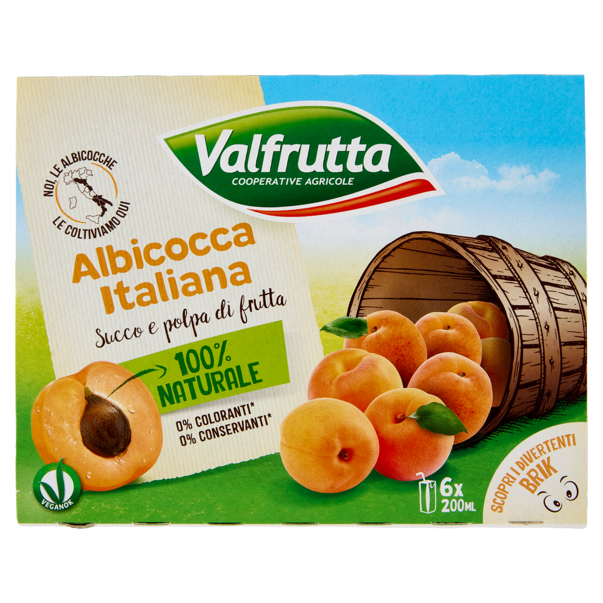 VALFRUTTA NETTARE ALBICOCCA 200ml X6 (4 in a box)