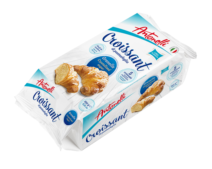ANTONELLI CROISSANT GRANELLA DI ZUCCHERO X 5 185g (8 in a box)
