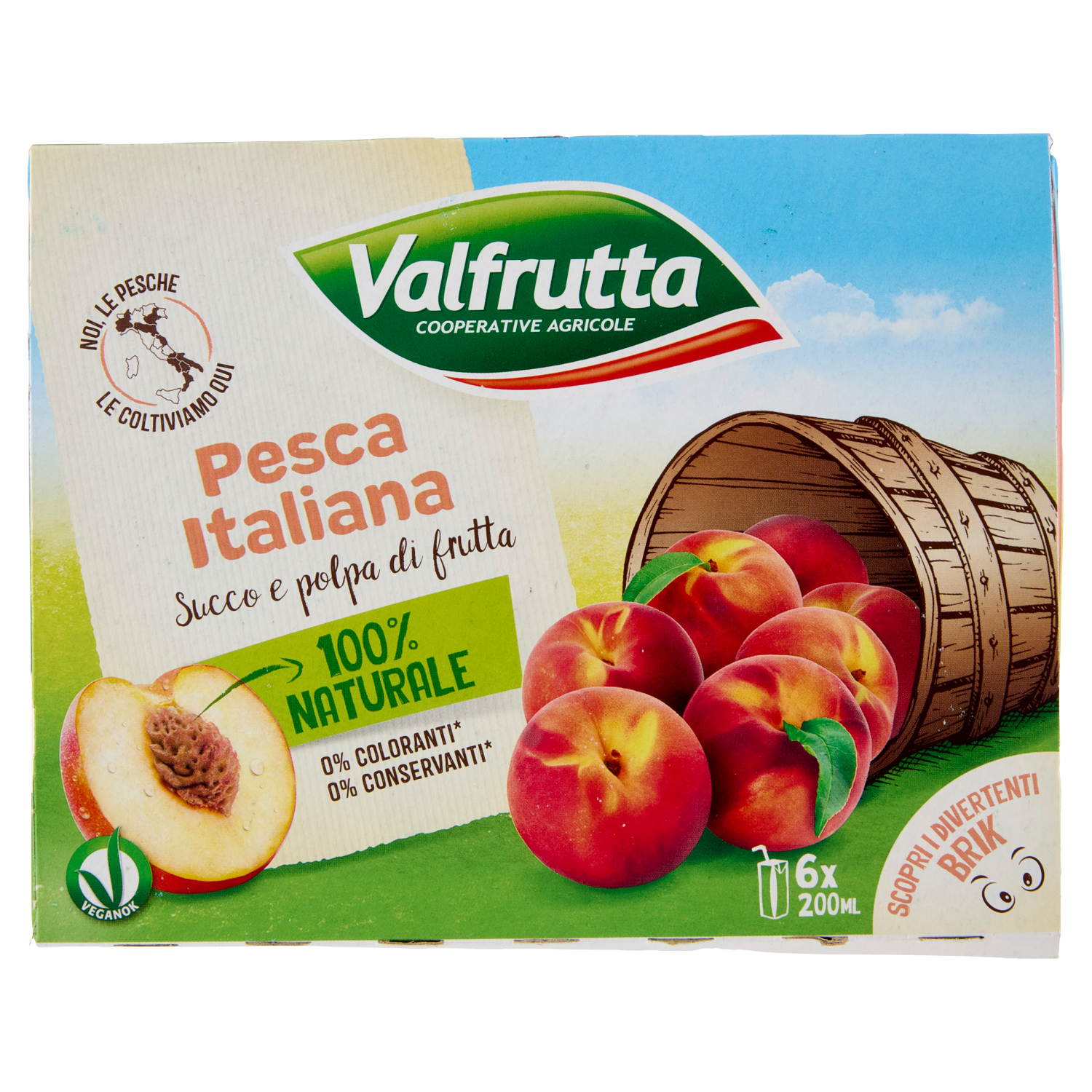 VALFRUTTA NETTARE PESCA 200ml X6 (4 in a box)