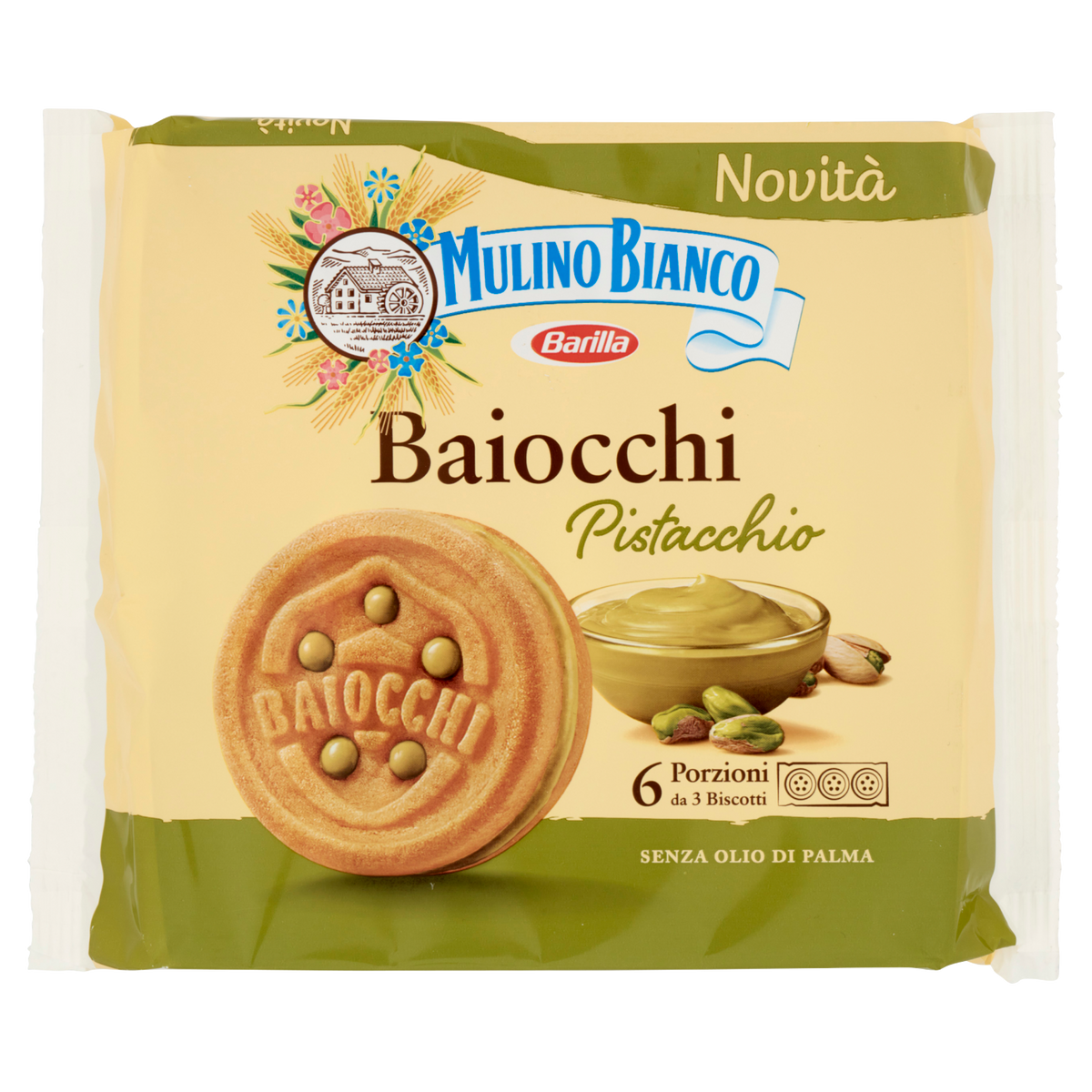 MULINO BIANCO BAIOCCHI AL PISTACCHIO 168g (9 in a box)