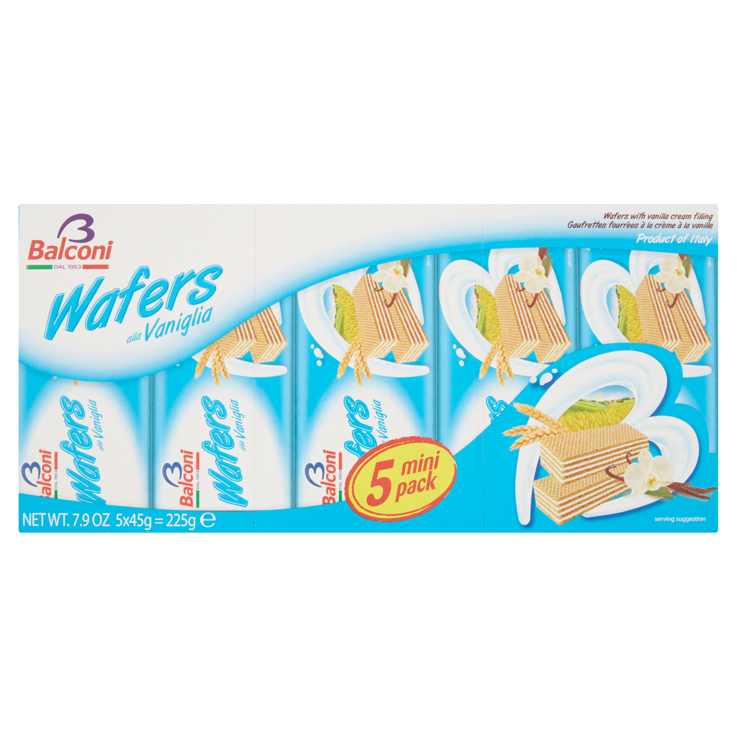BALCONI WAFER VANIGLIA 45g X5 (20 in a box)