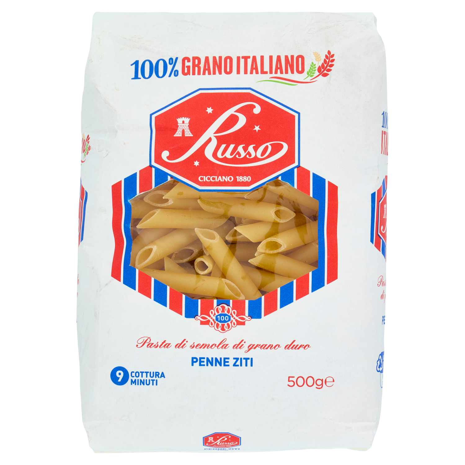 RUSSO PASTA DI SEMOLA PENNE ZITI 500g (20 in a box)