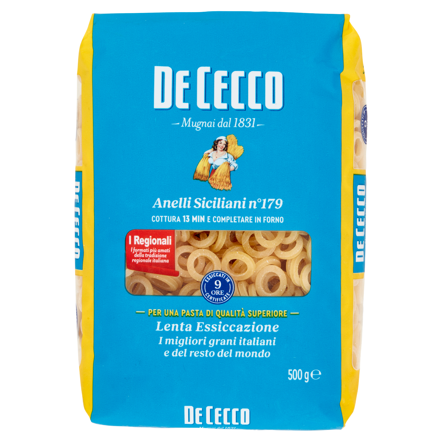 DE CECCO PASTA DI SEMOLA ANELLI SICILIANI N°179 500g (12 in a box)