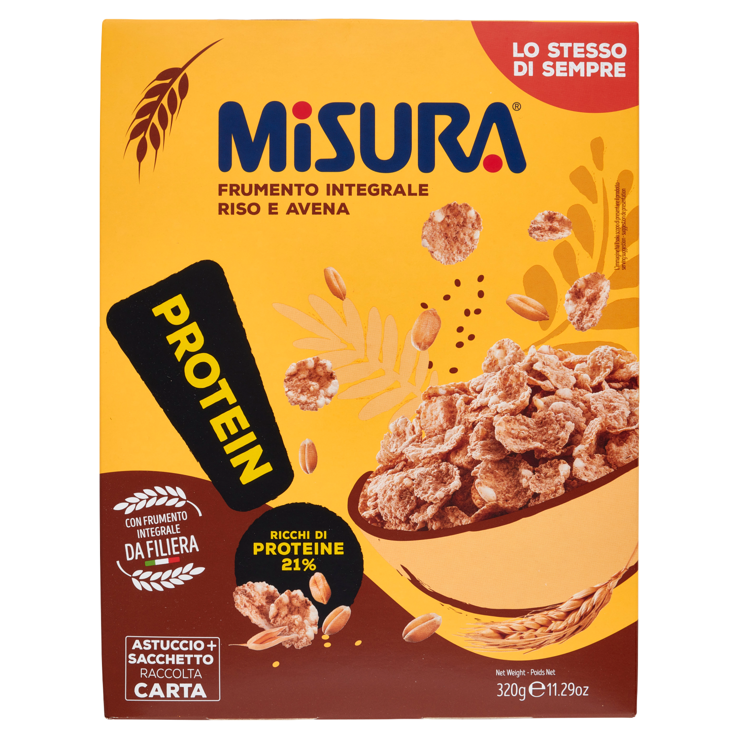 MISURA frumento integrale riso e avena 320g (10 in a box)