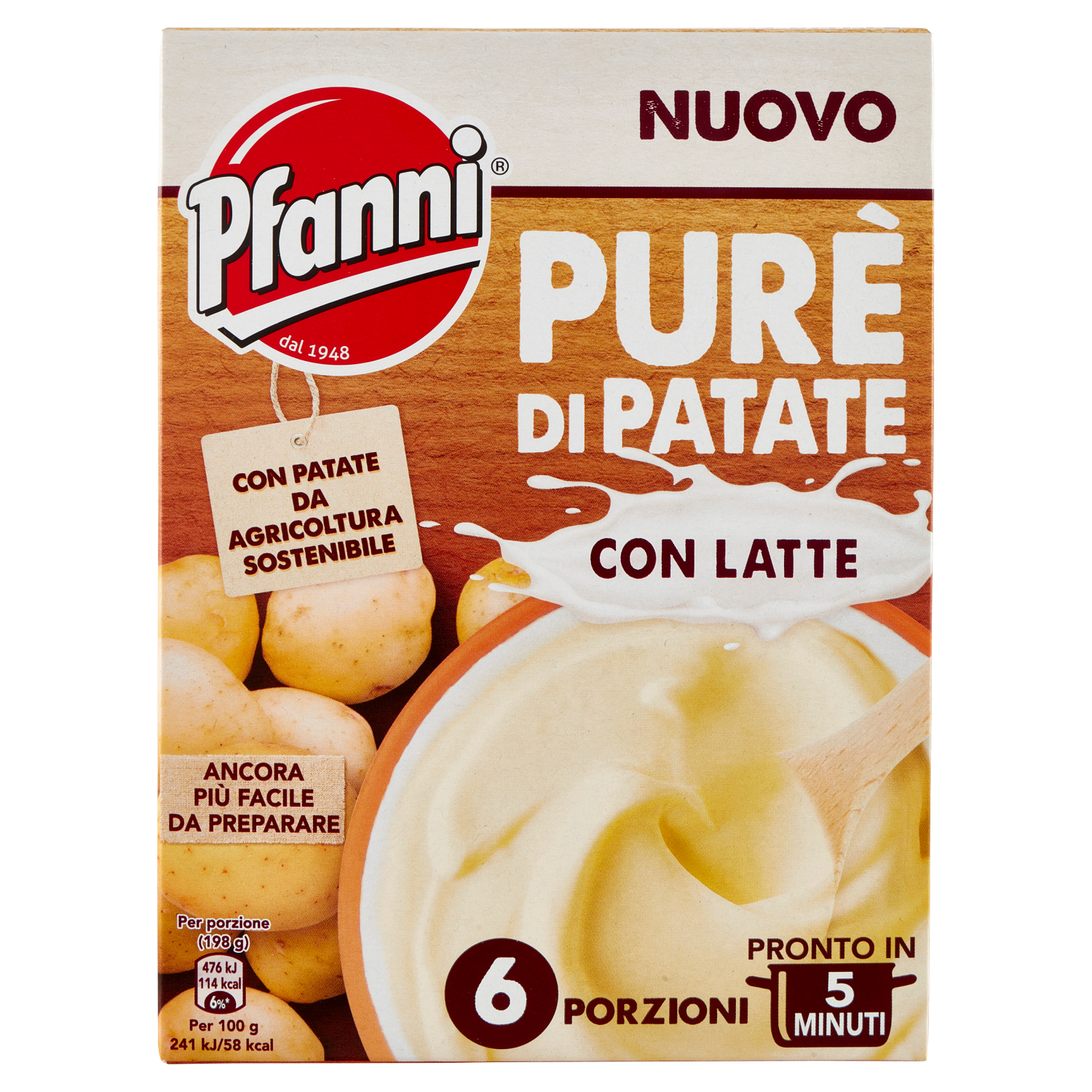 PFANNI PURE' DI PATATE CON LATTE 190g (14 in a box)