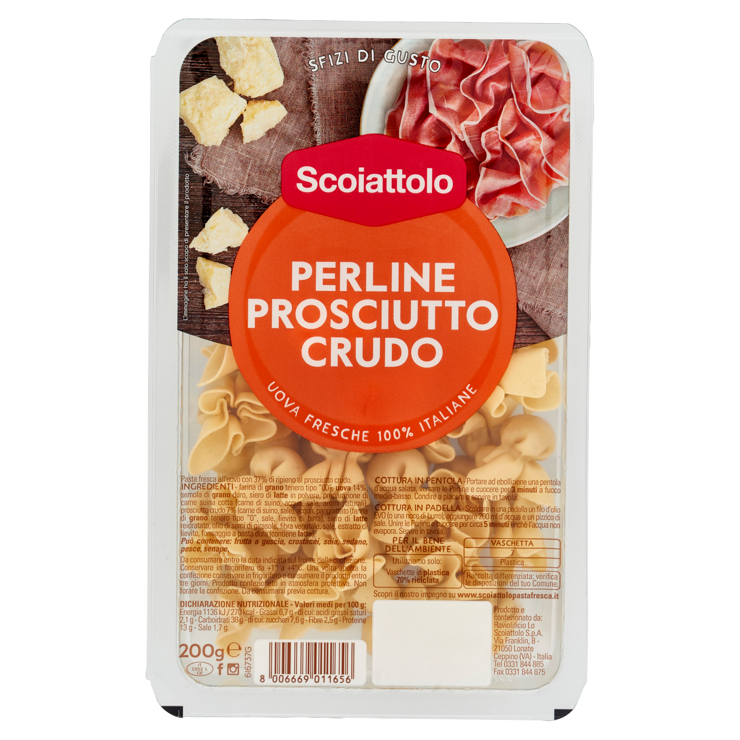 SCOIATTOLO PERLINE AL CRUDO 200g (6 in a box)