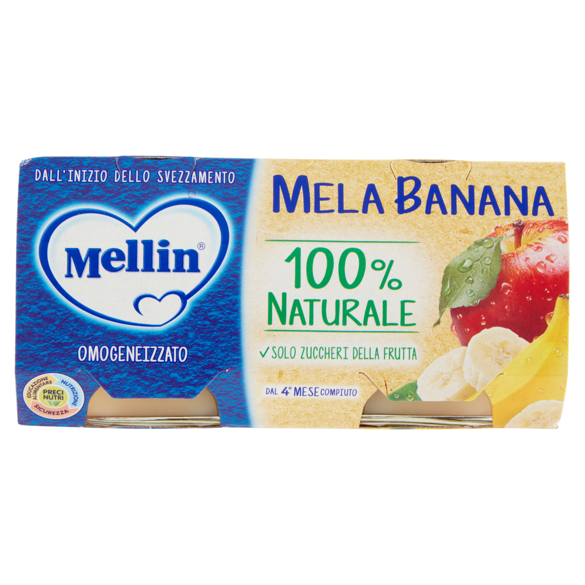 MELLIN OMOGENEIZZATO MELA E BANANA 100gx2 (12 in a box)