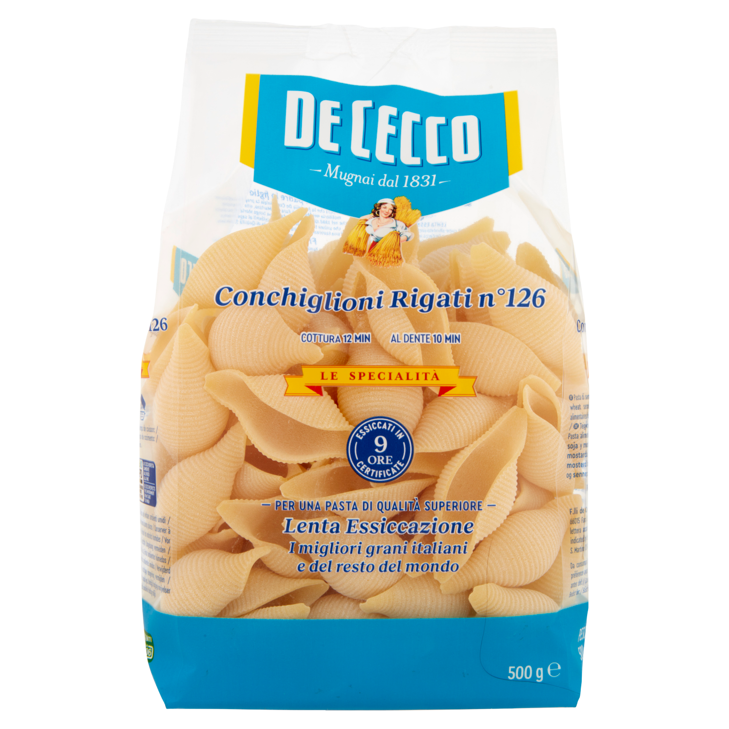 DE CECCO LE SPECIALITA' CONCHIGLIONI RIGATI N°126 500g (12 in a box)