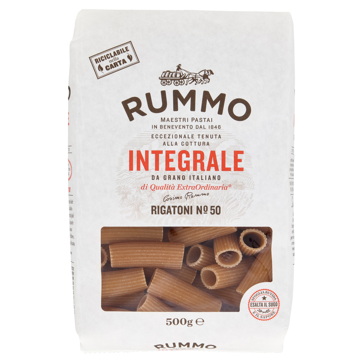 RUMMO RIGATONI INTEGRALI N°50 500g(16 in a box)