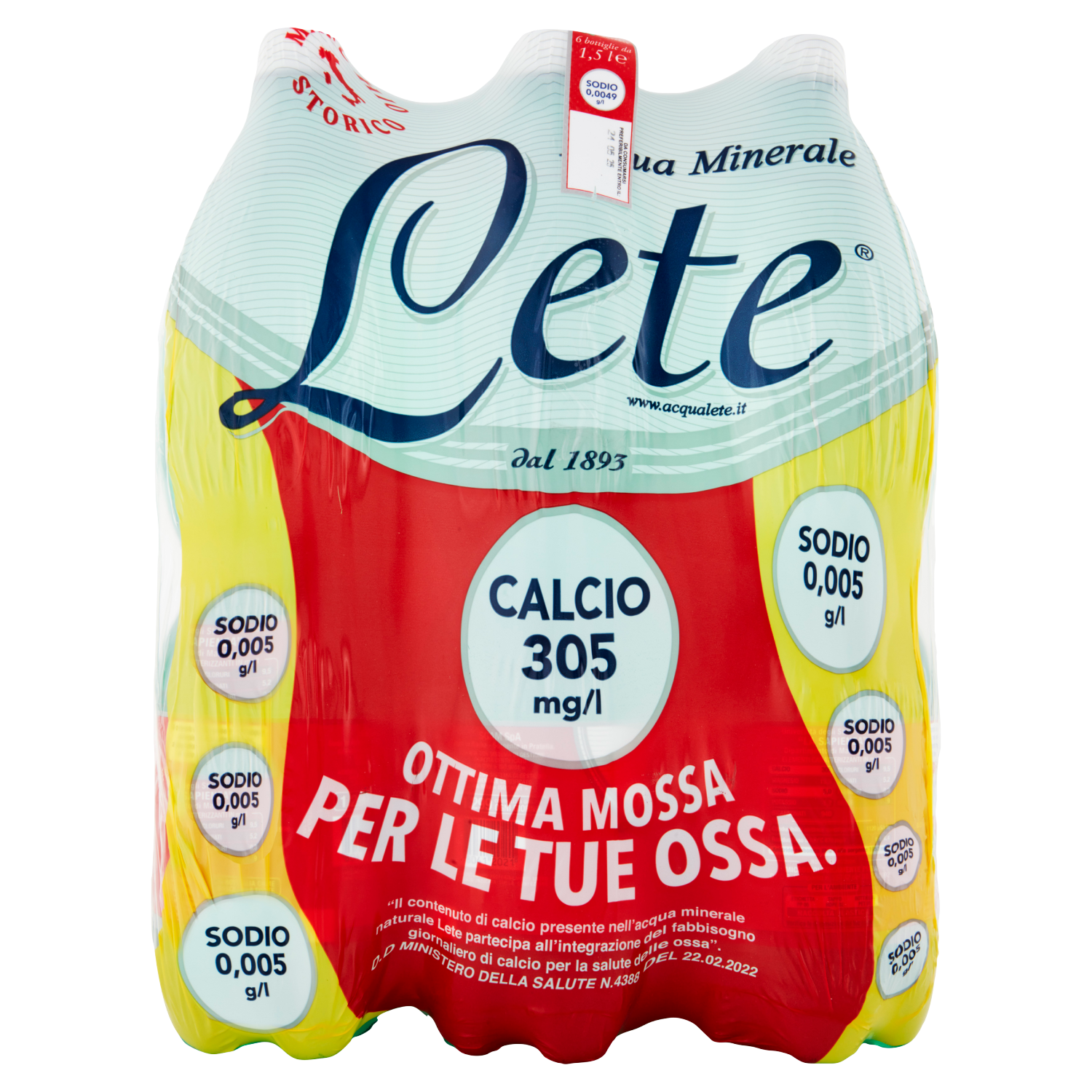 LETE ACQUA EFFERVESCENTE PET 1.5lt (6 in a box)
