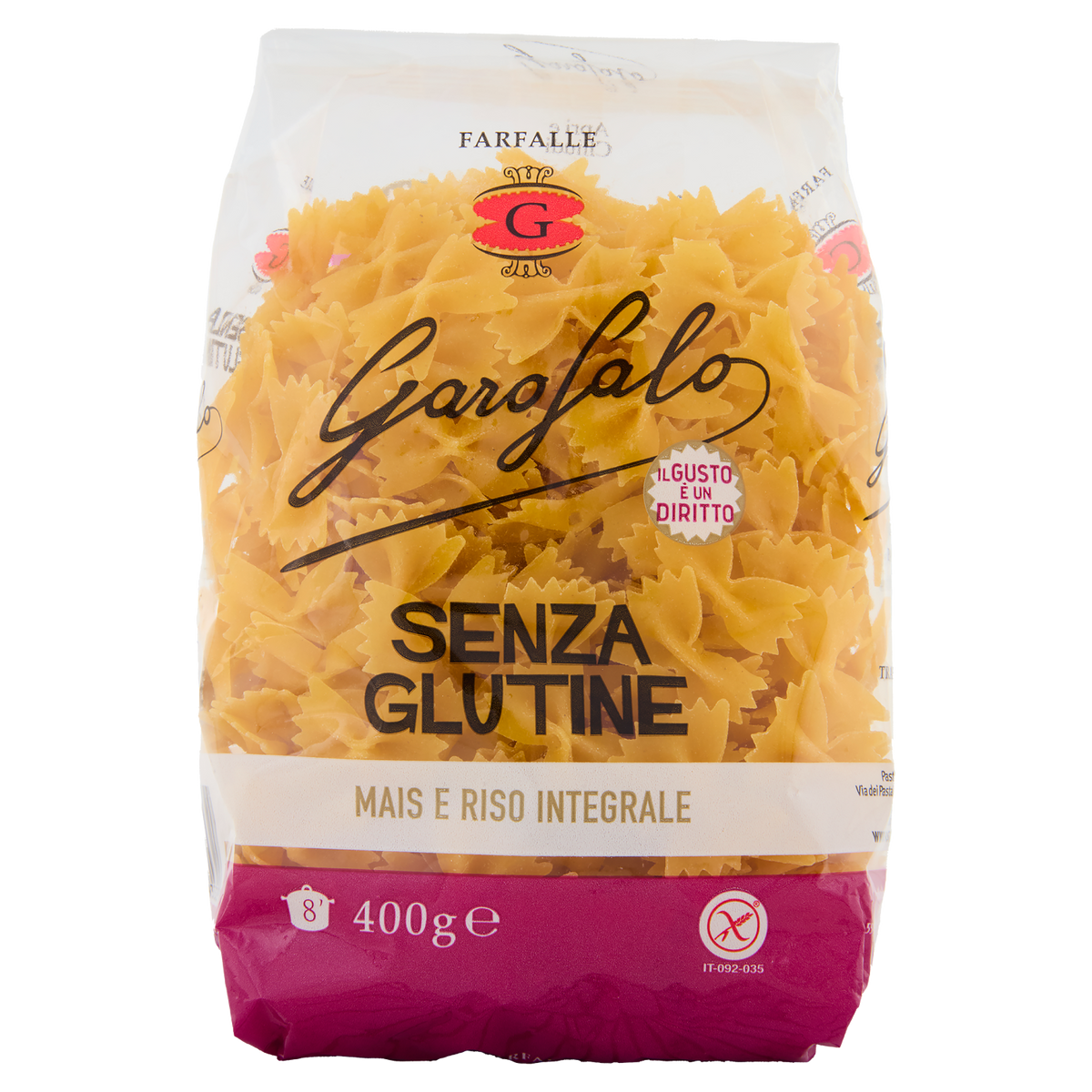 GAROFALO FARFALLE SENZA GLUTINE 400g (12 in a box)