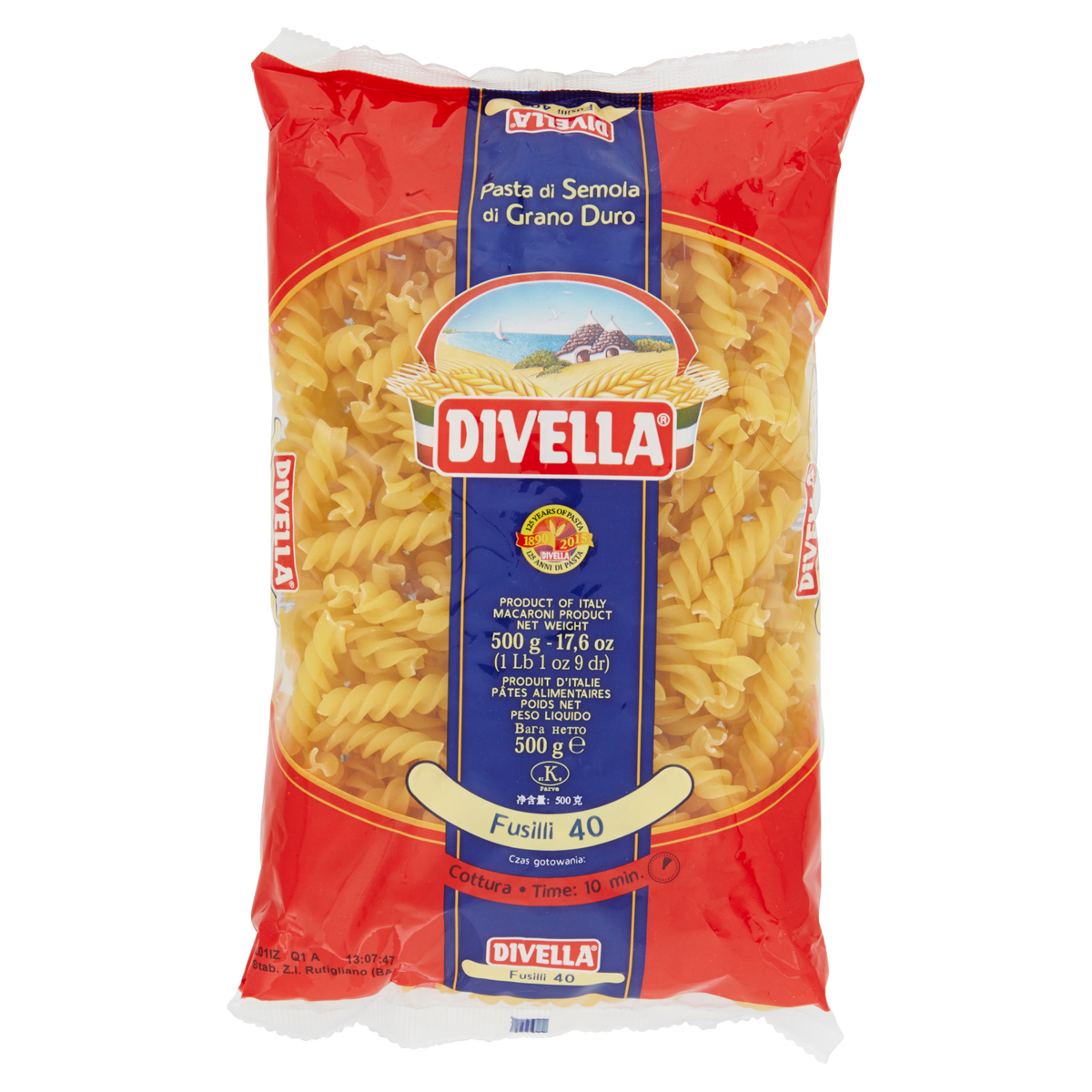 DIVELLA PASTA DI SEMOLA FUSILLI N.40 500g (24 in a box)