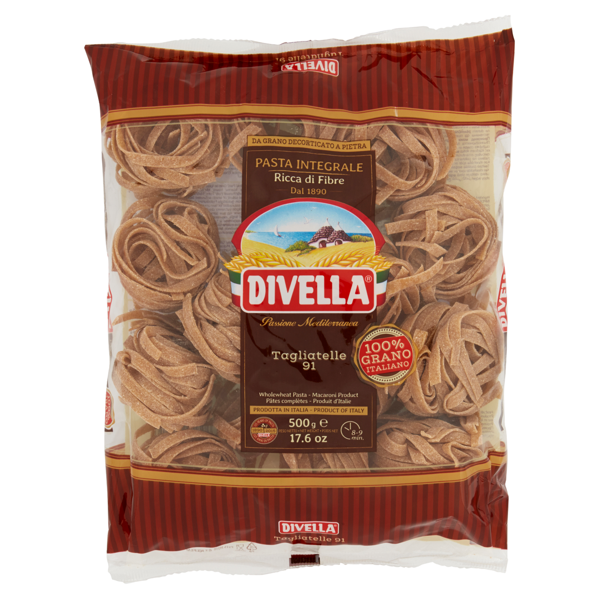 DIVELLA TAGLIATELLE 91 INTEGRALI 500g (12 in a box)