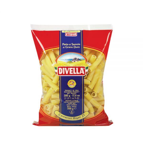 DIVELLA PASTA DI SEMOLA CANNERONI RIGATI N.21 500g (24 in a box)