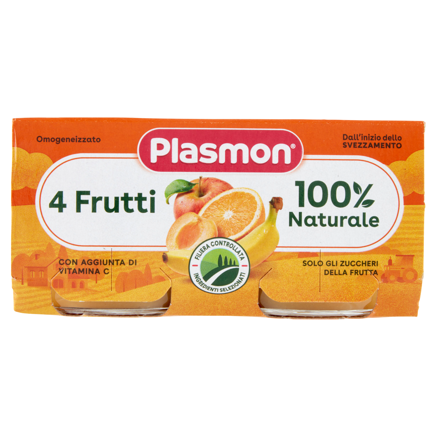 PLASMON OMOGENEIZZATO 4 FRUTTI 80gX2 160g (12 in a box)
