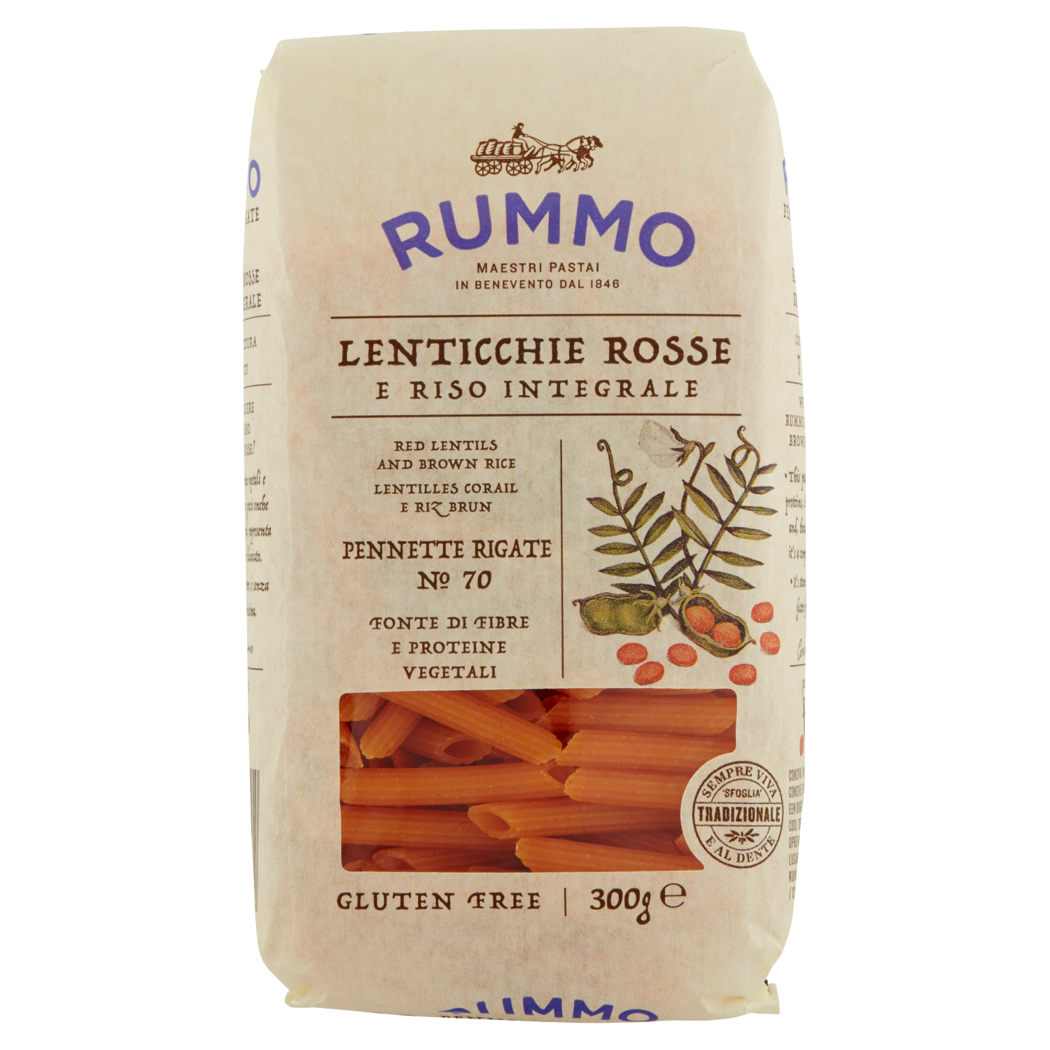 RUMMO PENNETTE ALLE LENTICCHIE N.70 300g (16 in a box)