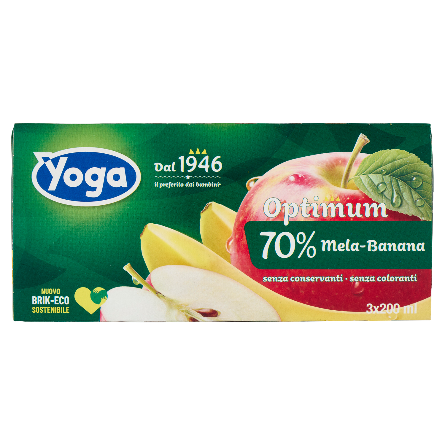 YOGA OPTIMUM SUCCO MELA E BANANA 200ml X3 600ml (8 in a box)