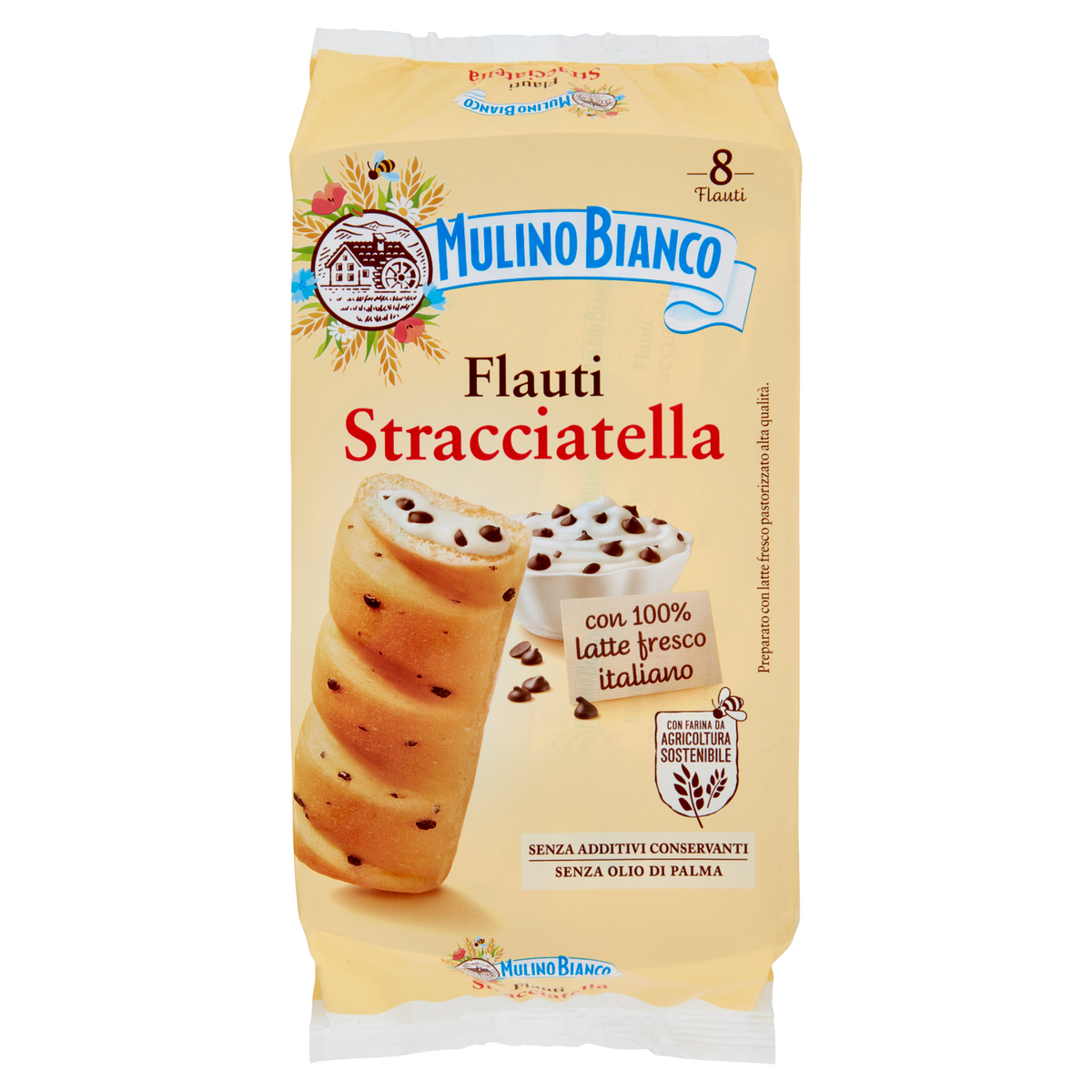 MULINO BIANCO FLAUTI STRACCIATELLA X8 280g (12 in a box)