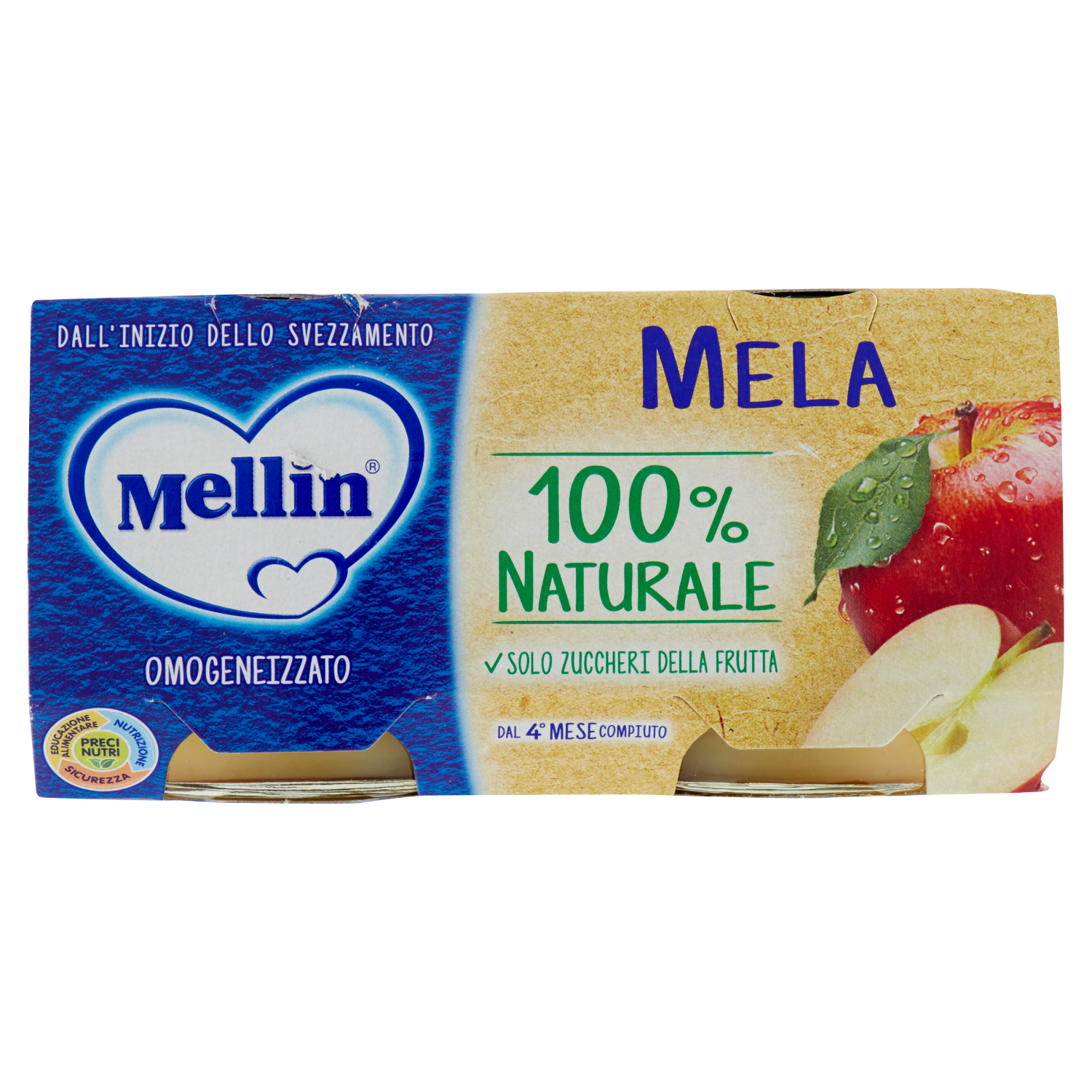 MELLIN OMOGENEIZZATO MELA 100g x2 (12 in a box)
