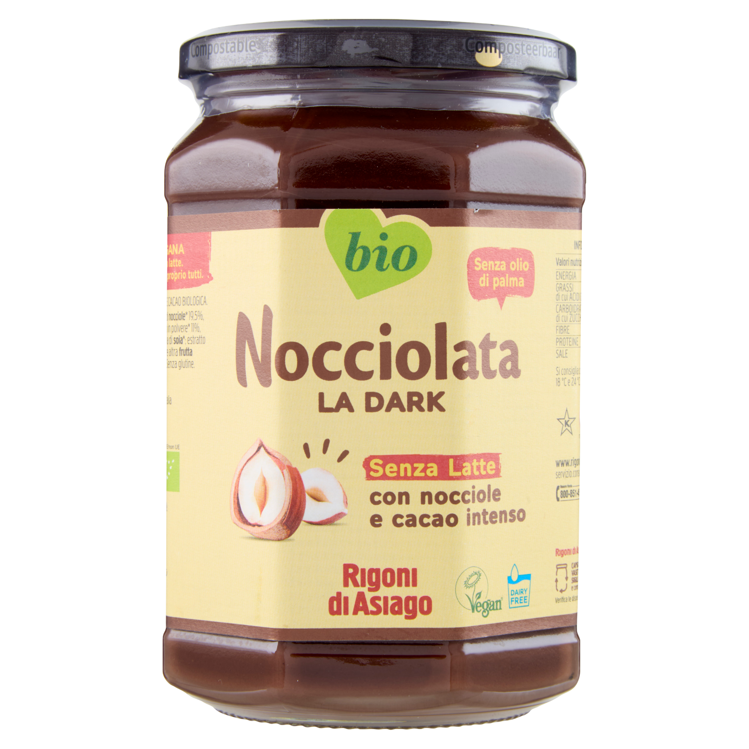 RIGONI NOCCIOLA milk-free 650g (6 in a box)
