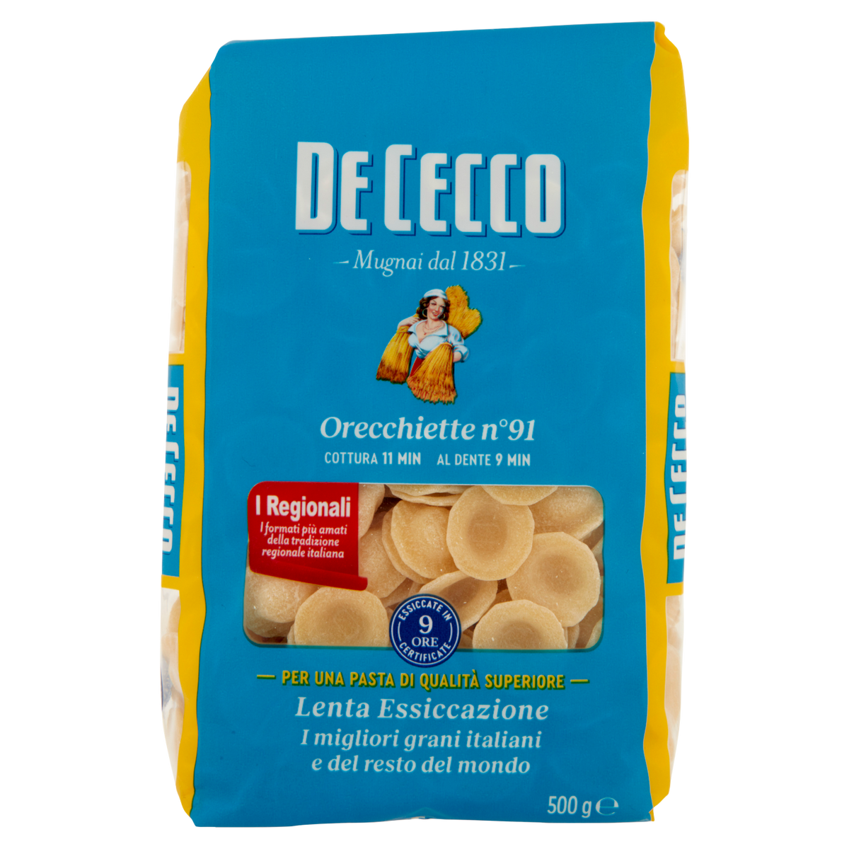 DE CECCO PASTA DI SEMOLA ORECCHIETTE N°91 500g (24 in a box)