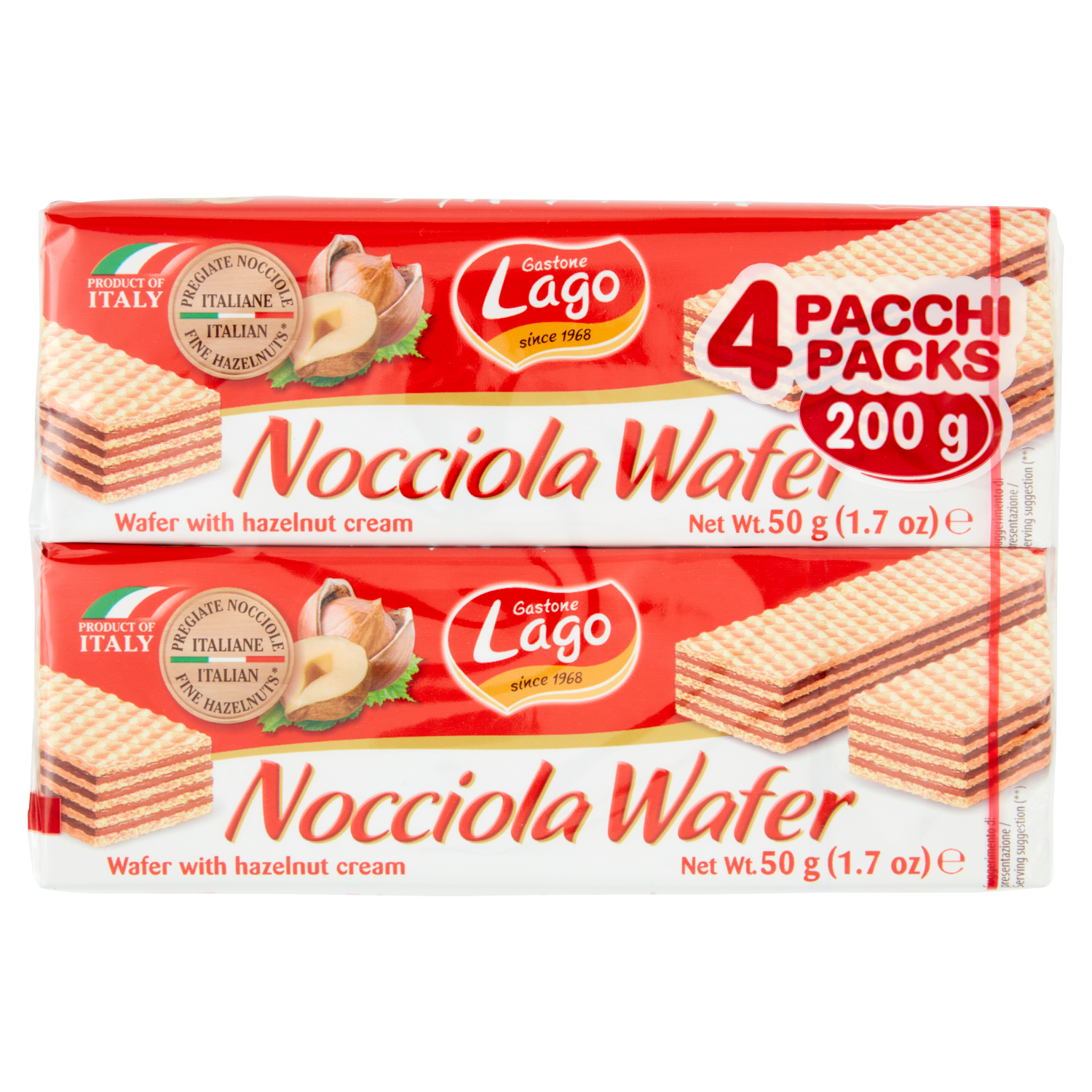 LAGO WAFER NOCCIOLA 50gX4 (32 in a box)