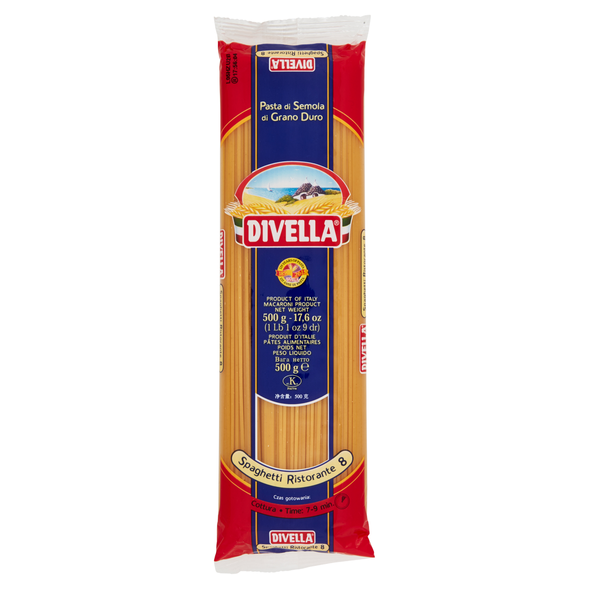 DIVELLA PASTA DI SEMOLA SPAGHETTI RISTORANTE N.8 500g (36 in a box)