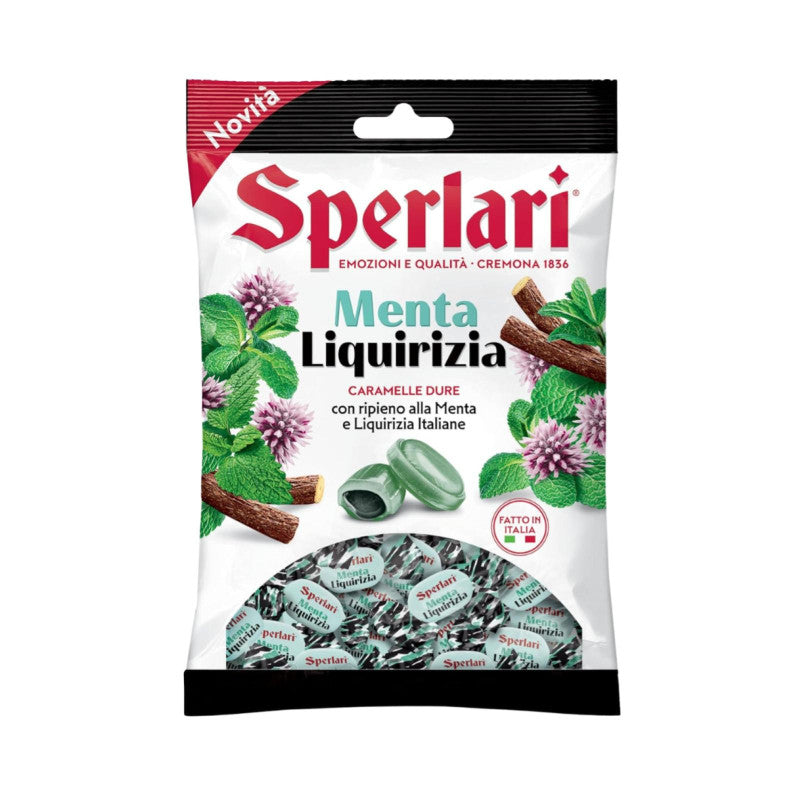 SPERLARI CARAMELLE MENTA/LIQUIRIZIA 150g (18 in a box)