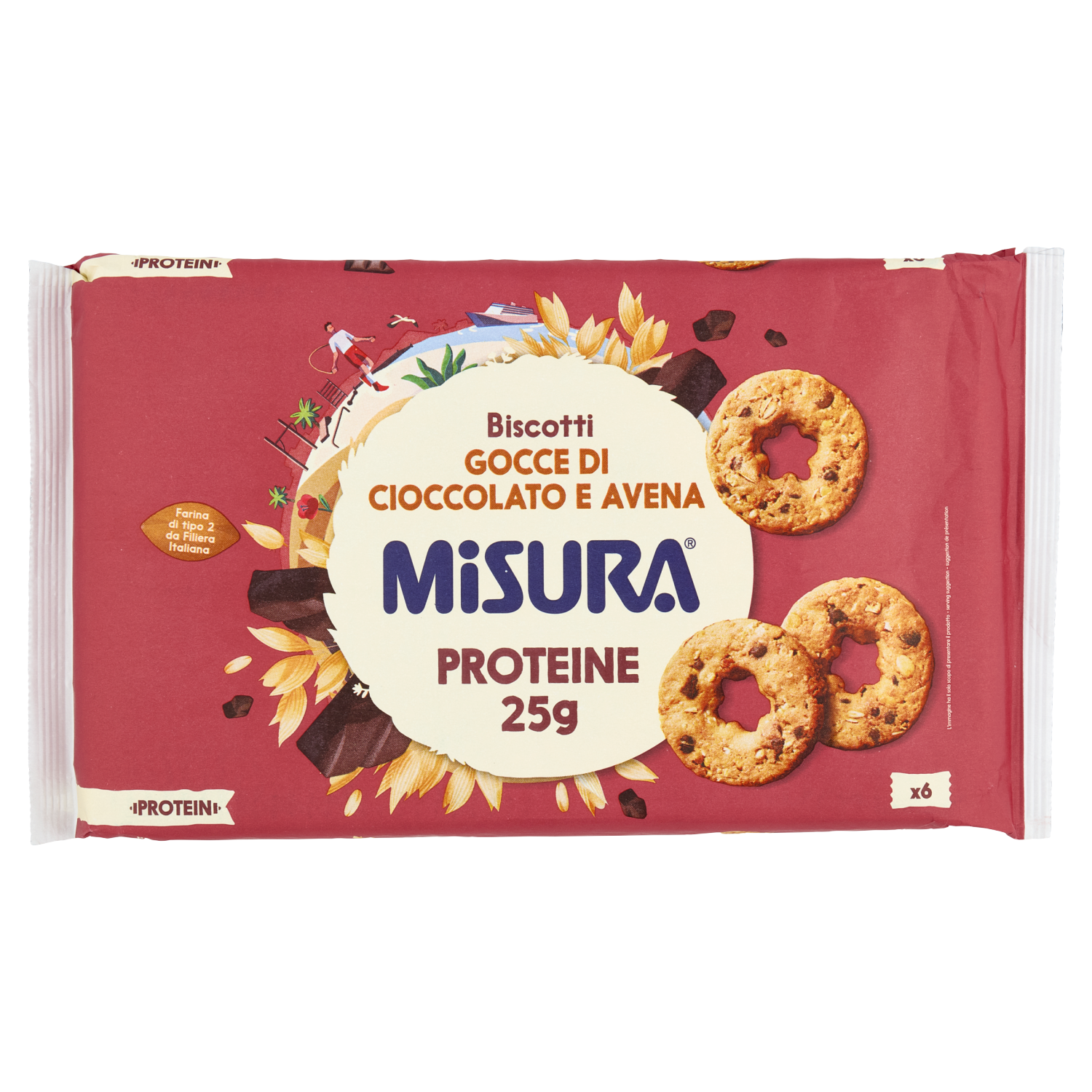 MISURA BISCOTTI CON GOCCIE CIOCCOLATO FIOCCHI DI AVENA 260g (10 in a box)