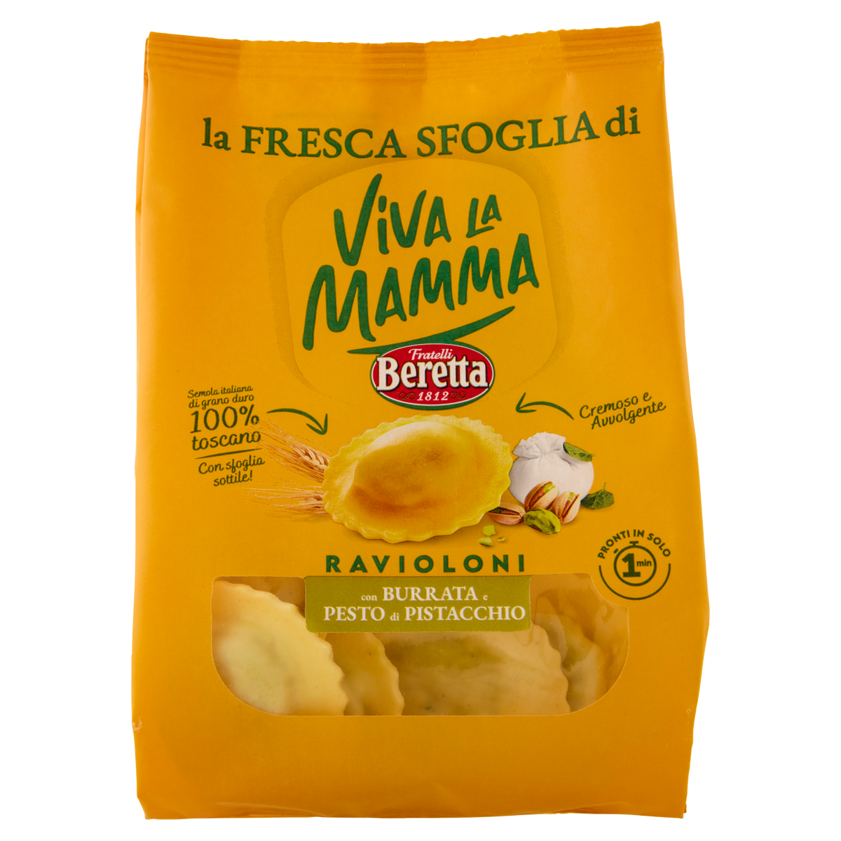 VIVA LA MAMMA ravioli burrata e pistacchio 250g (6 in a box)