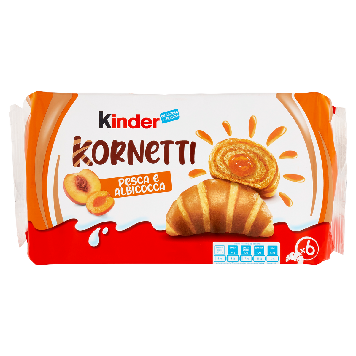KINDER KORNETTI PESCA E ALBICOCCA 252g (12 in a box)