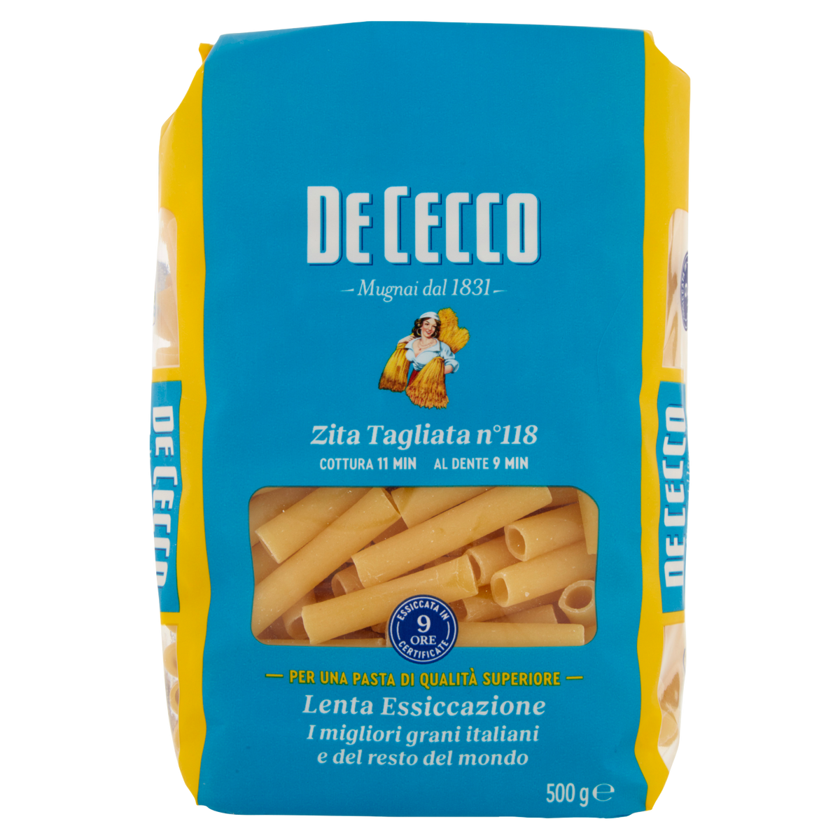 DE CECCO PASTA DI SEMOLA ZITI TAGLIATI N°118 500g (24 in a box)