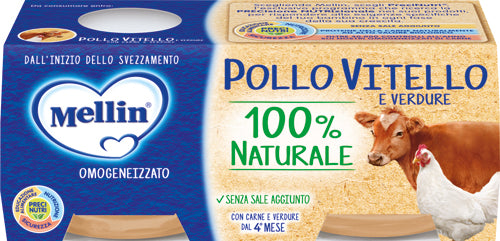 MELLIN OMO POLLO VITELLO C/VERDURE G.80X2
