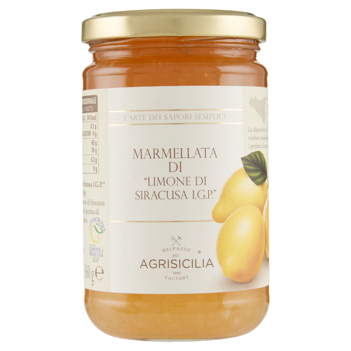 AGRISICILIA MARMELLATA LIMONI 360g (6 in a box)