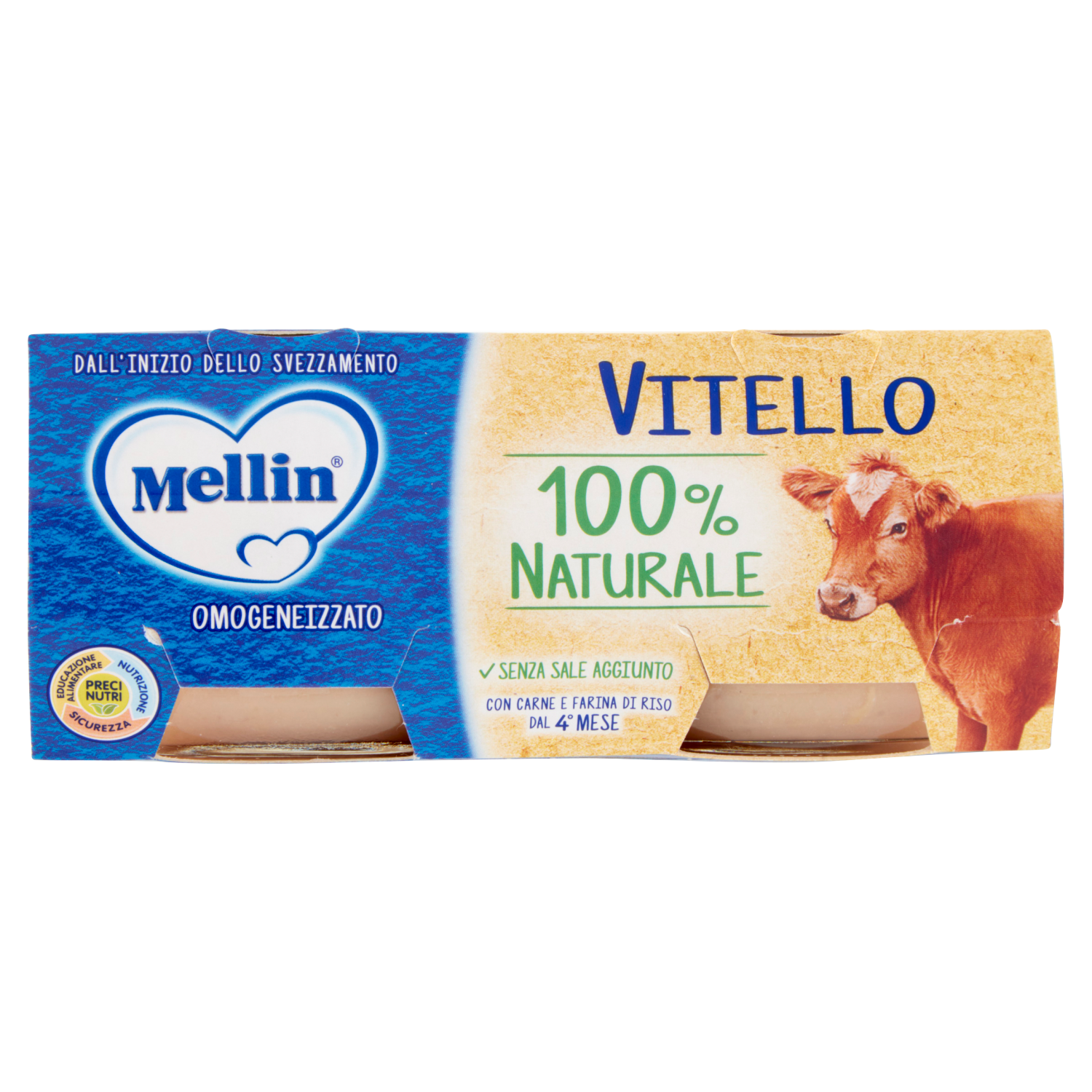 MELLIN OMOGENEIZZATO VITELLO 80gx2 160g (12 in a box)