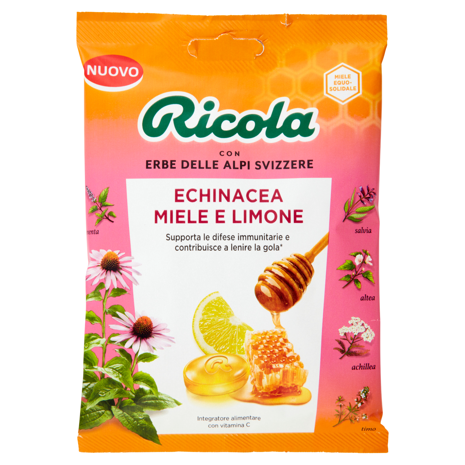 RICOLA ECHINACEA MIELE E LIMONE 70g (12 in a box)