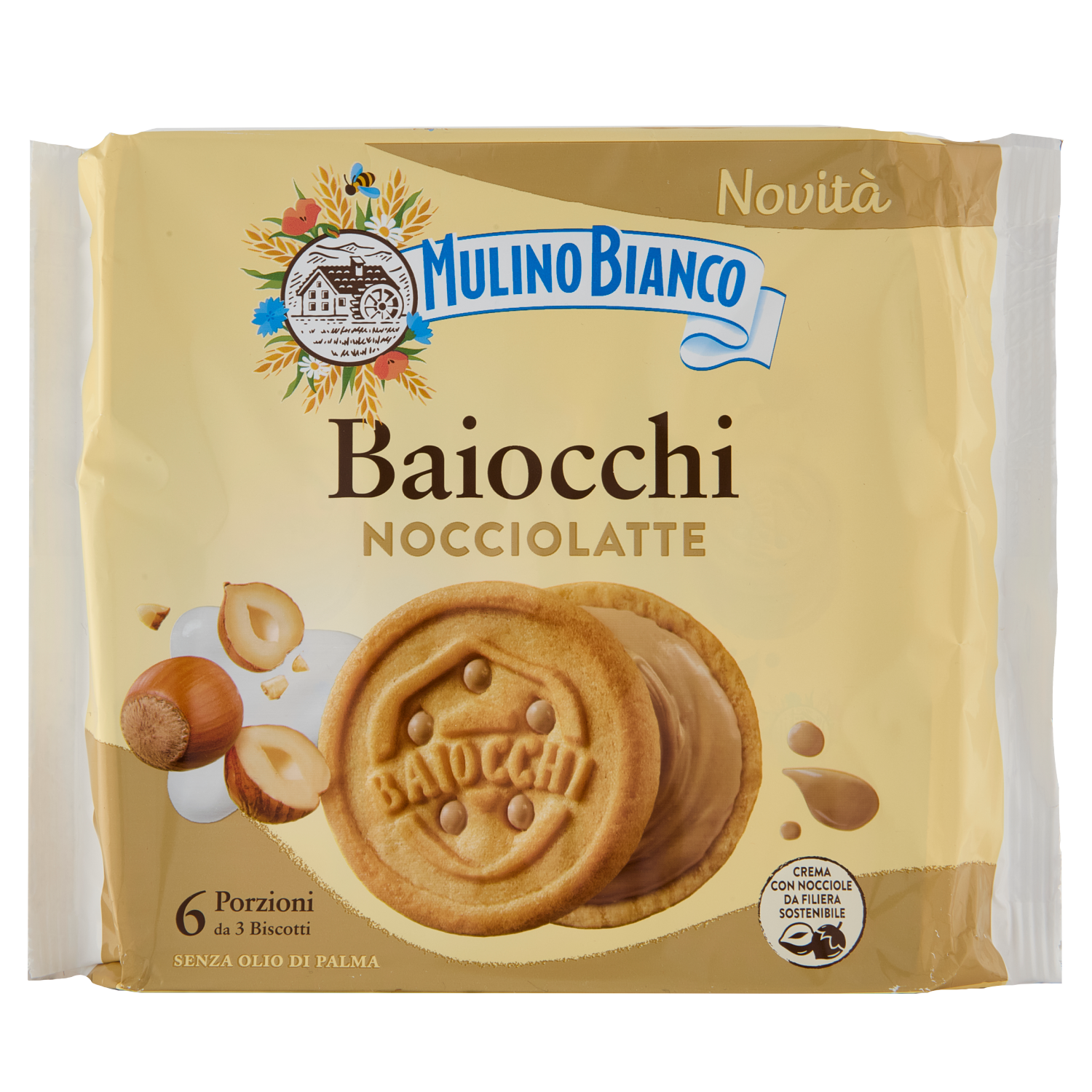 MULINO BIANCO BAIOCCHI hazelnuts milk 168g (9 in a box)