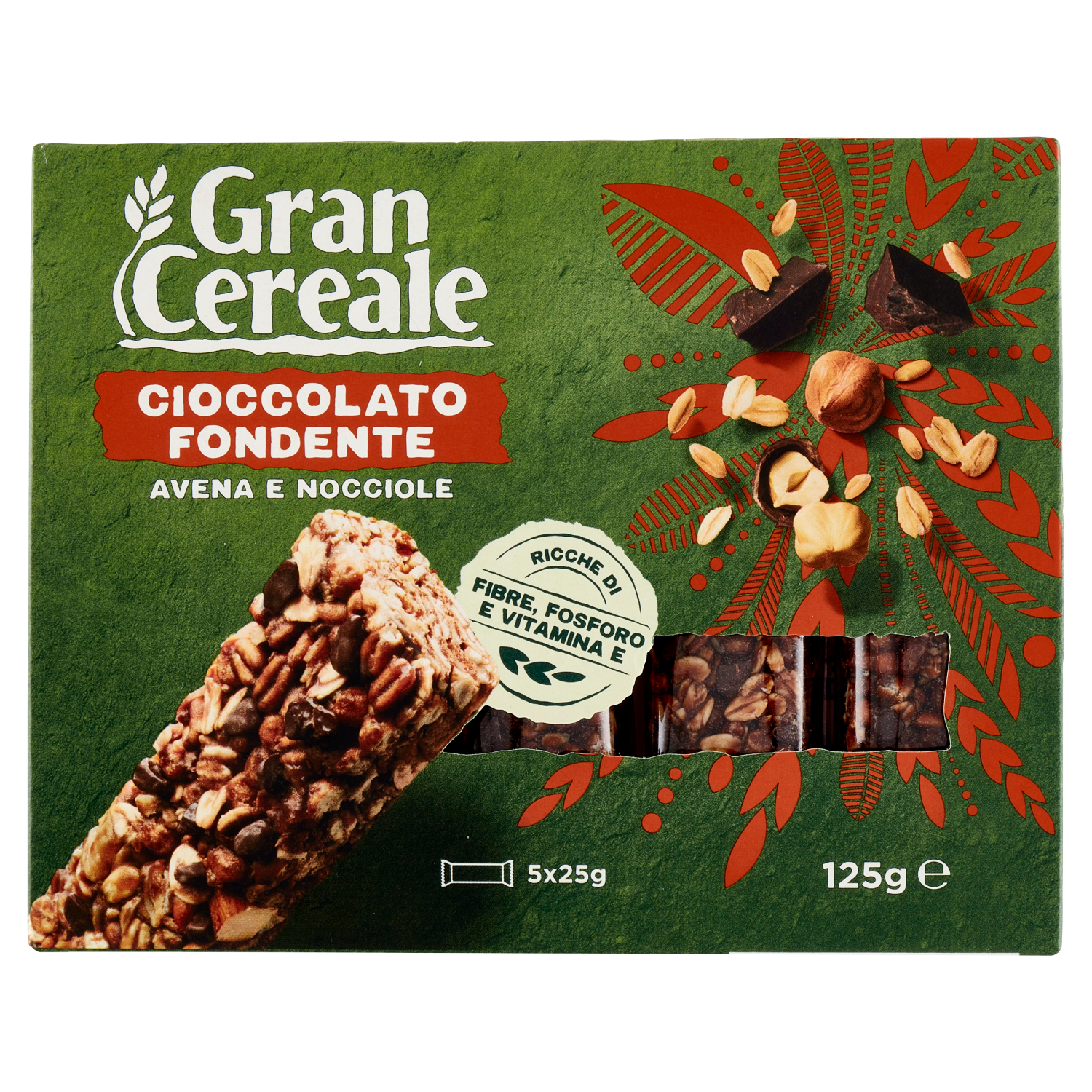 GRAN CEREALE BARRETTA CIOCCO fondente X 5 125G (12 IN A BOX)