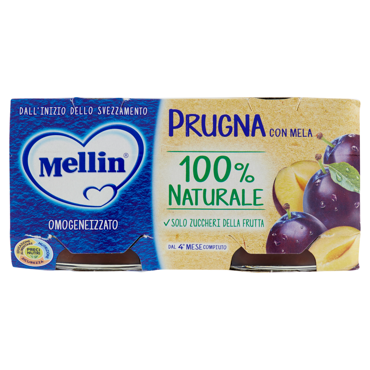 MELLIN OMOGENEIZZATO ALLA FRUTTA PRUGNA 100GR X2 200g (12 in a box)
