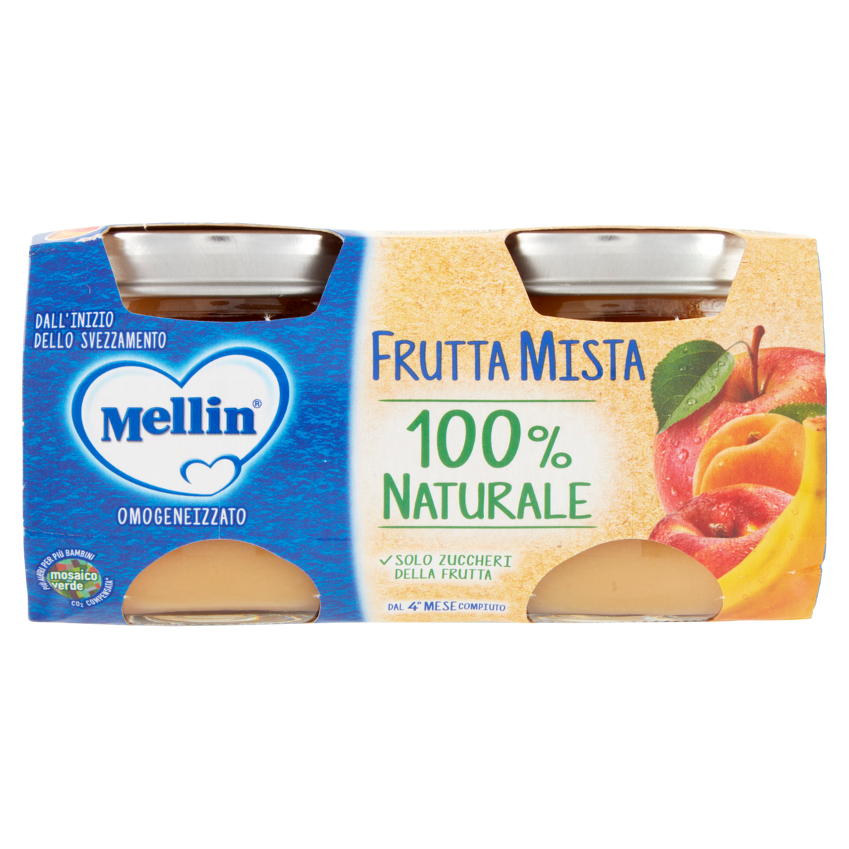 MELLIN OMOGENEIZZATO FRUTTA MISTA 100gx2 200g (12 in a box)
