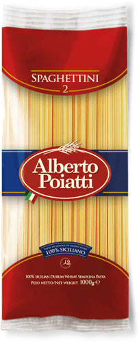 Alberto Poiatti Kg.1 Spaghettini N.2 (12 In A Box) (£1.07 Each)
