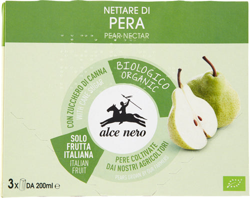 Alce Nero Nettare Pera ml.200x3 Bio Brik (8 In A Box) (£1.86 Each)