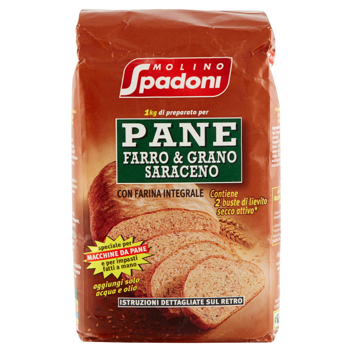 MOLINO SPADONI FARINA PER PANE FARRO E GRANO SARACENO 1kg (10 in a box)