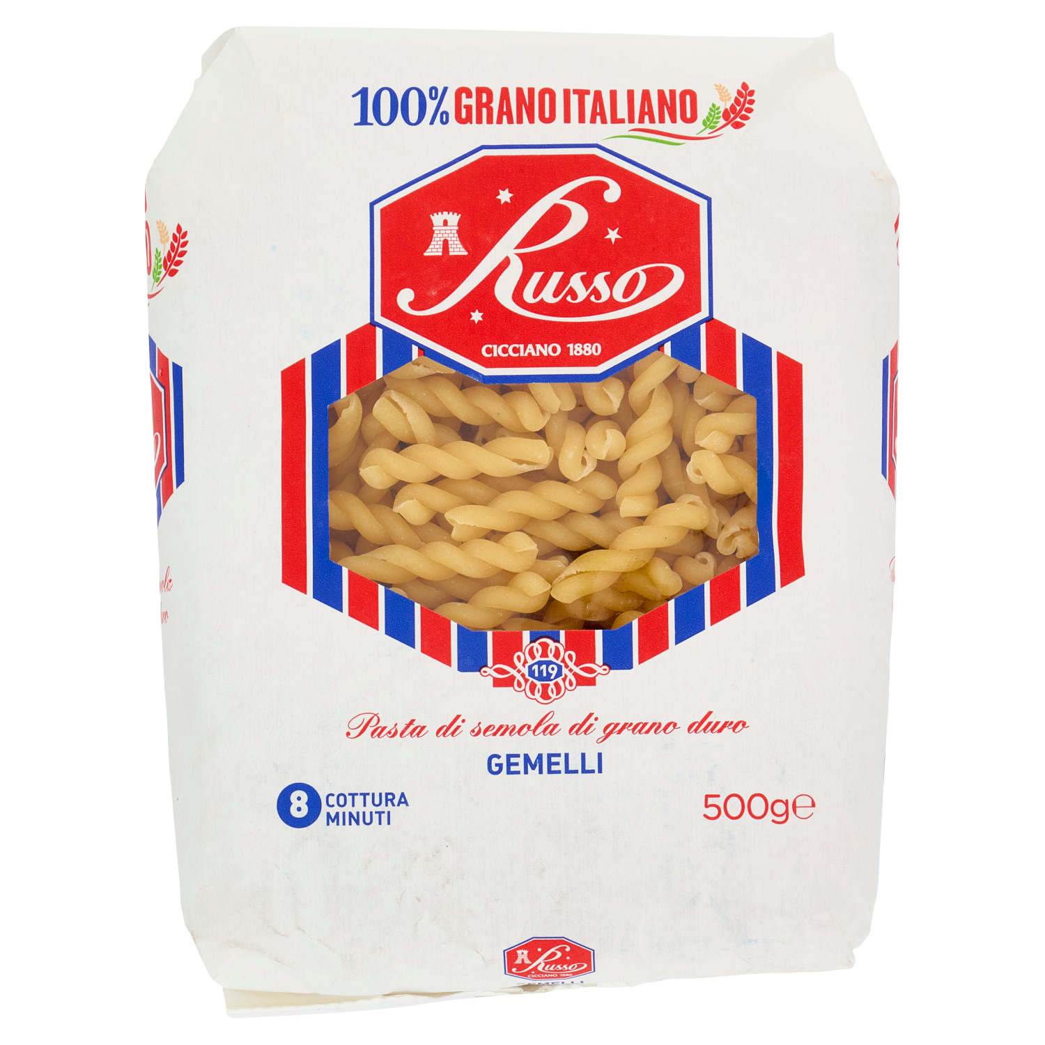 RUSSO PASTA DI SEMOLA GEMELLI 500g (20 in a box)