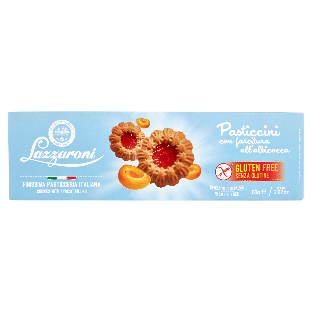 LAZZARONI PASTICCINI gluten-free ALBICOCCA 80g (12 in a box)