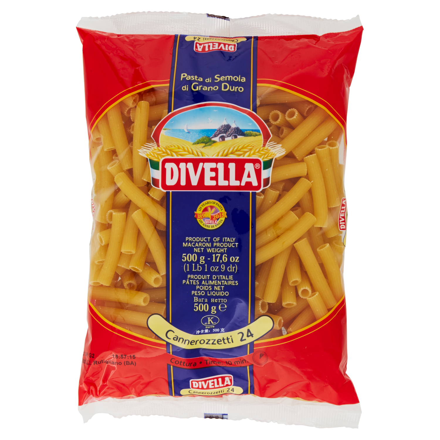 DIVELLA PASTA DI SEMOLA CANNEROZZETTI N.24 500g (24 in a box)