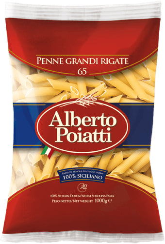 Alberto Poiatti Kg.1 Penne Rigate Grandi N.65 (12 In A Box) (£1.07 Each)