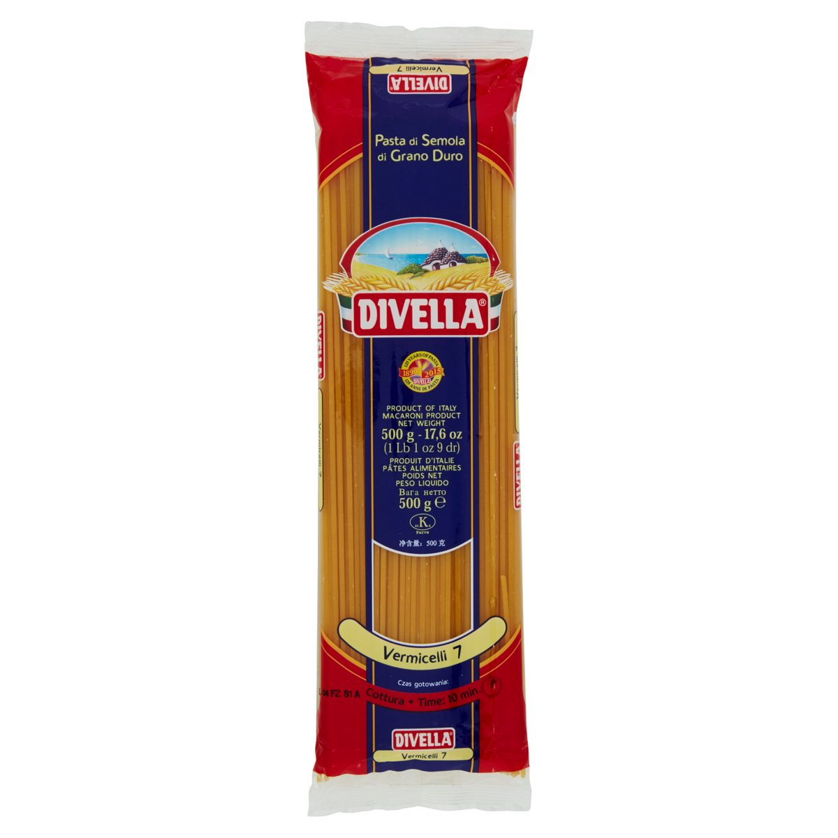 DIVELLA PASTA DI SEMOLA VERMICELLI N.7 500g (36 in a box)