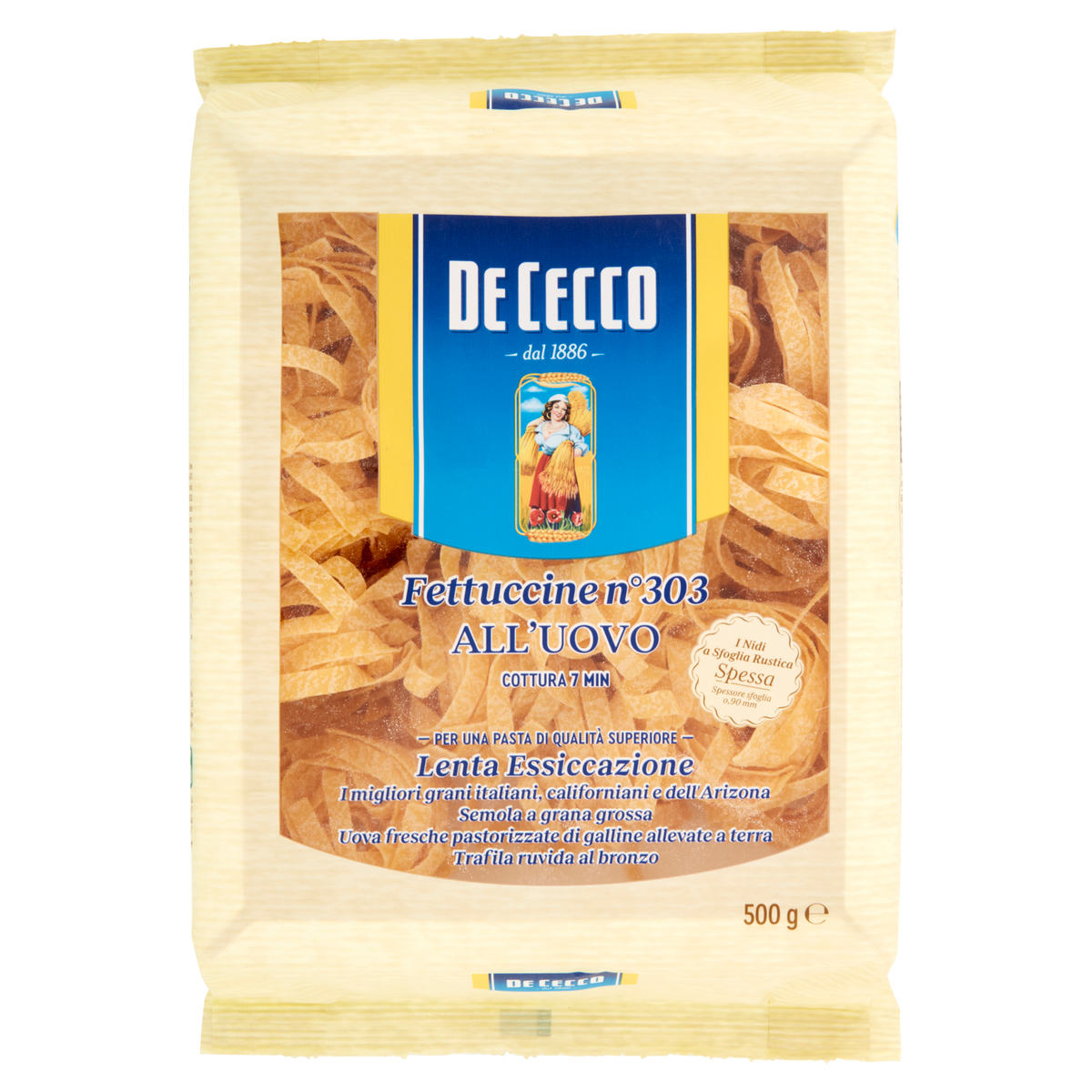 DE CECCO FETTUCCINE N°303 ALL'UOVO 500g (8 in a box)